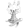 fantasy tortue arbre monde