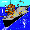 pixels-art 16-couleurs jeux-vidéo bateau avion