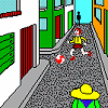 pixels-art 16-couleurs jeux-vidéo ville