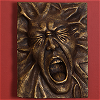 visage metal bronze cri sculpture