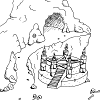 fantasy démon grotte sanctuaire pentacle