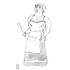 moyen-age femme cuisinière