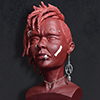 sculpture tête fille adolescente punk anarchie rebelle